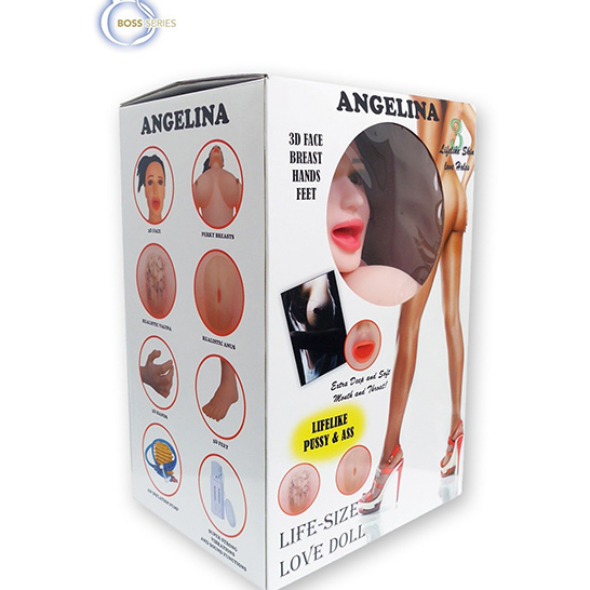 Angelina Poupée gonflable vibrante visage 3D bouche anus vagin