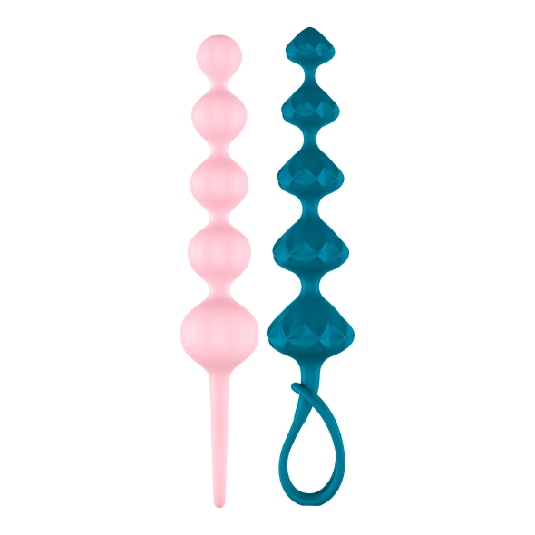 Satisfyer Kit chapelets Anal Love Beads Set Turquoise Pink