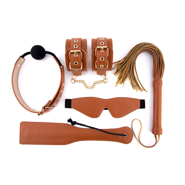 Blaze Elite Bdsm Set Cognac Vegan Leather