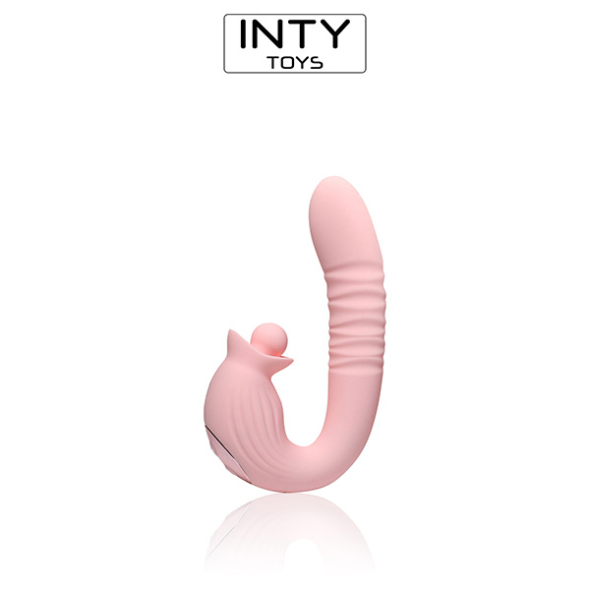Inty Toys Charm Rabbit Vibrant va et vient bille rotative clitoris USB