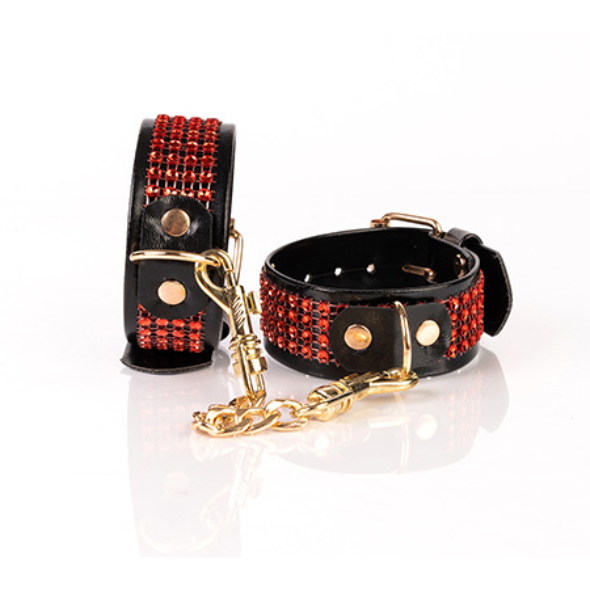 Menottes Chevilles Kinkster Vegan Leather Red