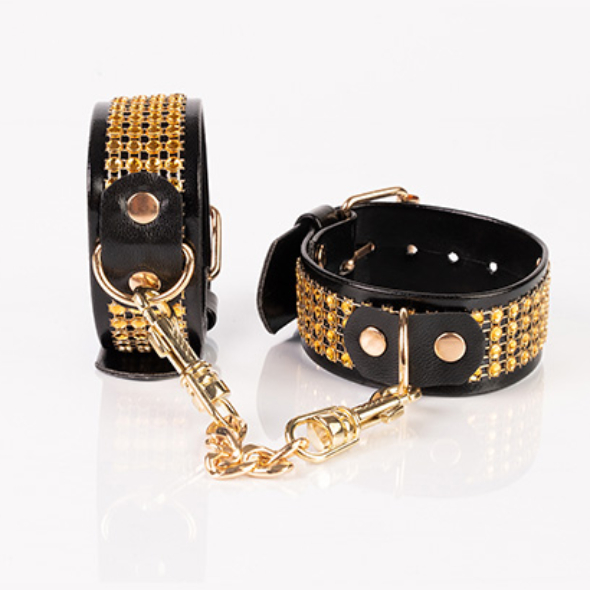 Menottes Chevilles Kinkster Vegan Leather Gold