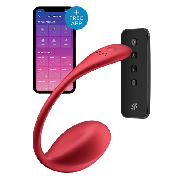 1 Œuf vibrant télécommandé rouge Shiny Petal Satisfyer