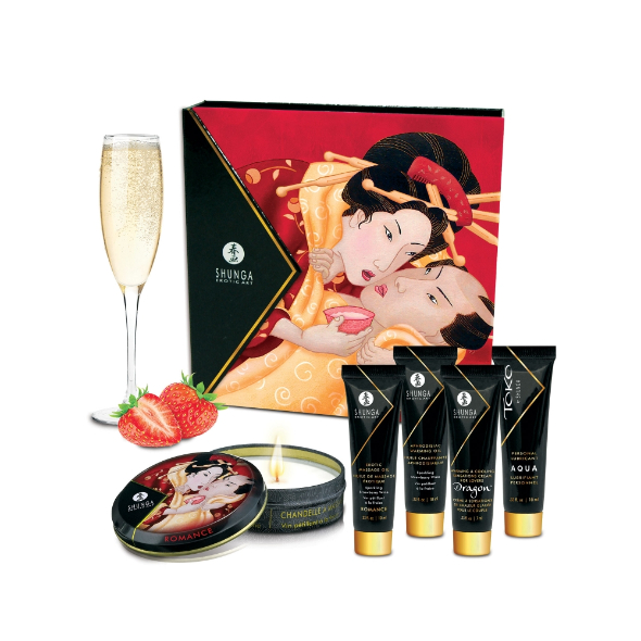 Coffret Kit Secrets de Geisha Fraise Vin Pétillant