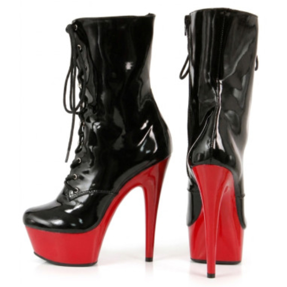 Bottines Soisbelle 9046 Plateforme Rouge