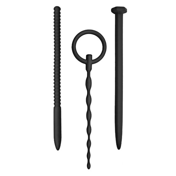 Kit de sondes urétrales 3 en 1 en silicone noir