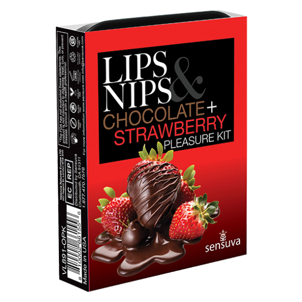 Sensuva Kit Plaisir Lips Nips Chocolat Fraise