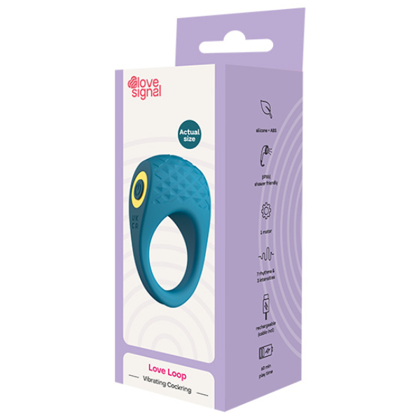 Love Signal love Loop Vibrant Turquoise Anneau Vibrant