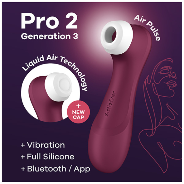 1 Satisfyer Pro 2 Génération 3 Blutooth Wine Red