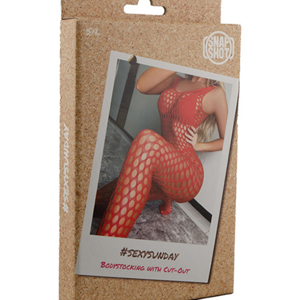 Snap Shot Bodystocking Grosse Resille Red