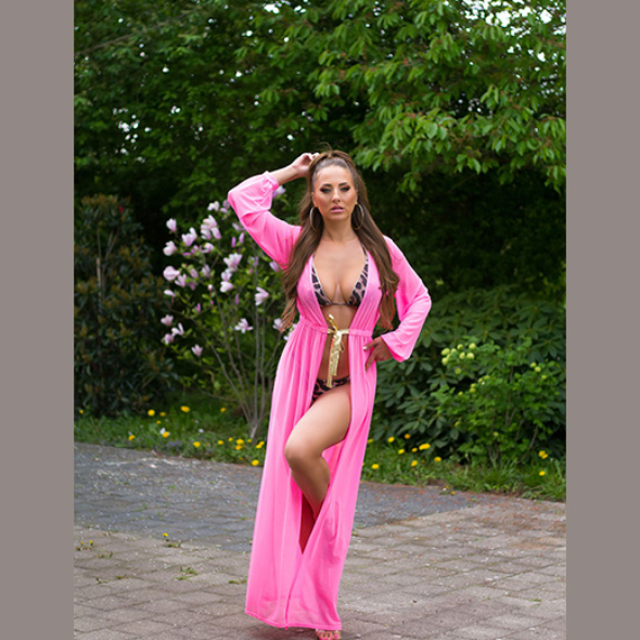 Beach Kimono Hot Pink/Gold