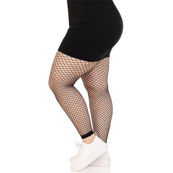 Bas Résille Noir Curves Leg Avenue Net Foot less