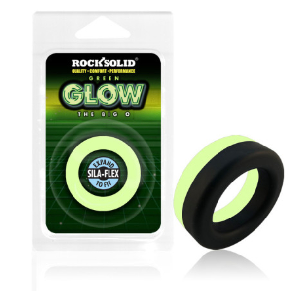 Cockring Phosphorescent The Big O 32 mm Noir-Vert Glow