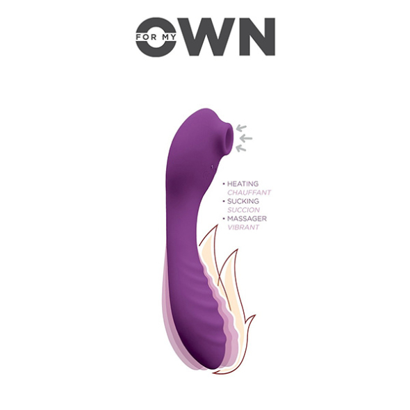 OWN The ONE Vibro pénétrant chauffant et Succion Clitoris USB Purple