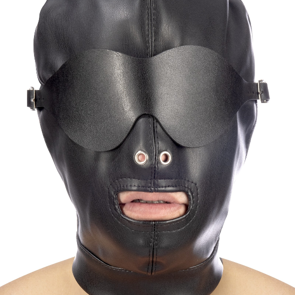 Fetish Tentation Cagoule BDSM simil-cuir masque amovible