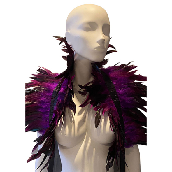 1 Kinky Diva Feather Shoulder Wrap Purple
