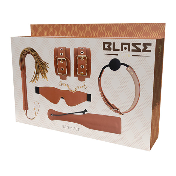 Blaze Elite Bdsm Set Cognac Vegan Leather