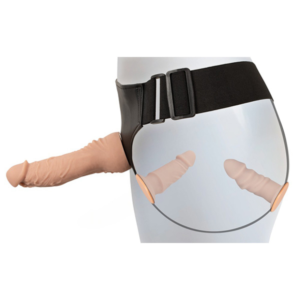 Strap on Set Harnais 1 vibromasseur et 2 godes