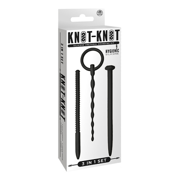 Kit de sondes urétrales 3 en 1 en silicone noir