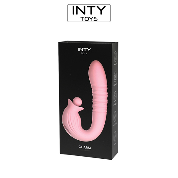 Inty Toys Charm Rabbit Vibrant va et vient bille rotative clitoris USB