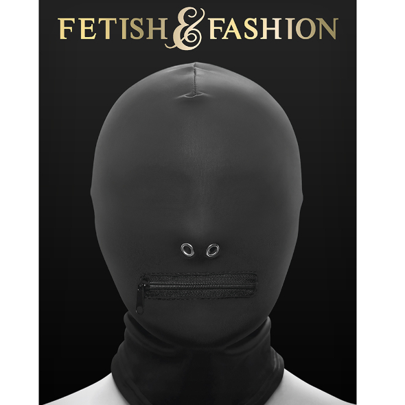 Fetish Fashion Cagoule Bouche Zippée Noire