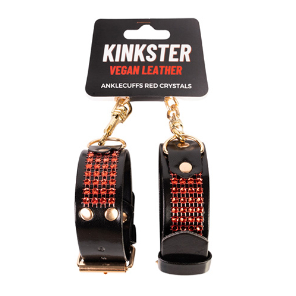 Menottes Chevilles Kinkster Vegan Leather Red