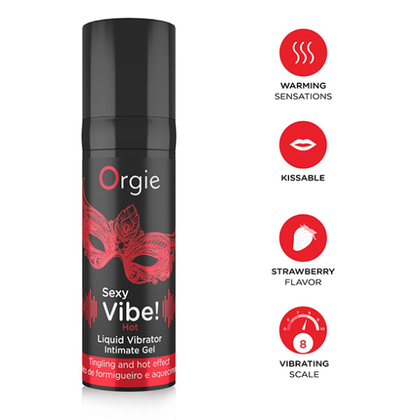 Orgie Ambiance Sexy Vibrateur liquide chauffant comestible arôme fraise