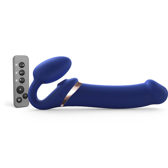 Strap On Me Multi orgasmes Bleu Nuit Télécommandé 3 moteurs