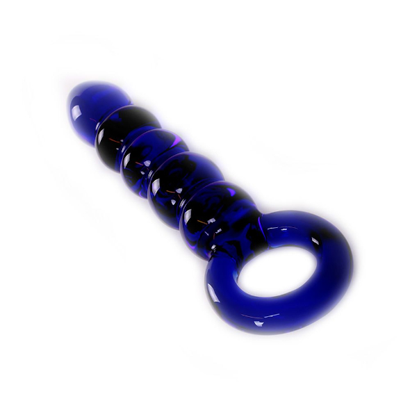 Gode en Verre Glass Dildo Blue Balls & O-ring