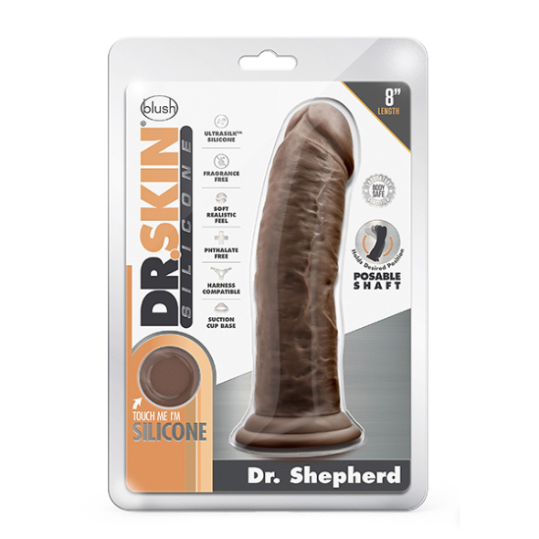 Dr Skin Shepherd 20.3 cm Dildo en silicone avec ventouse Chocolat