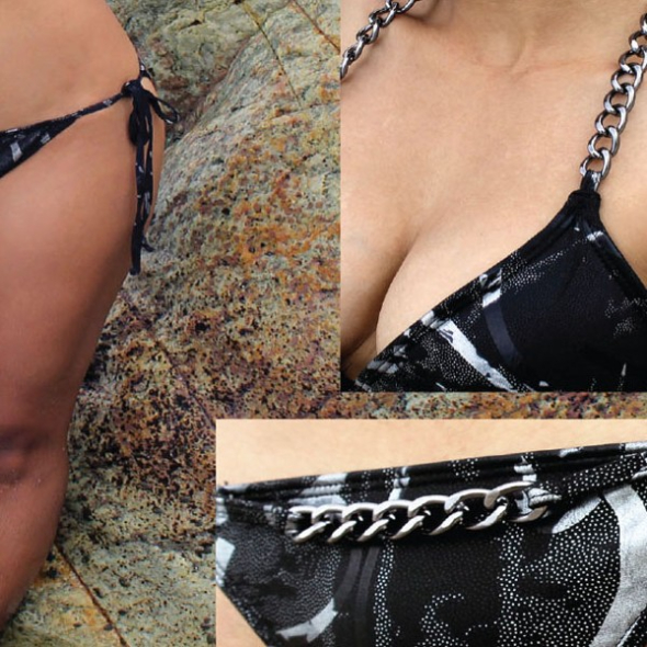 Bikini Sexy Noir avec Chaines
