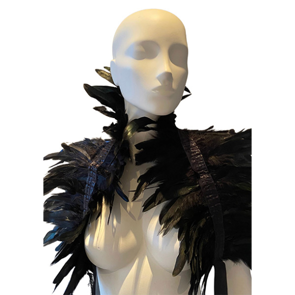 1 Kinky Diva Feather Shoulder Wrap Black