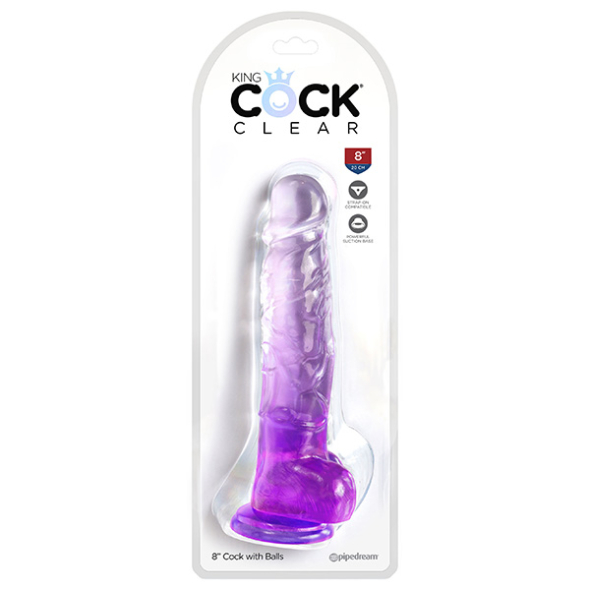 King Cock Clear Gode 20 cm Purple 21489